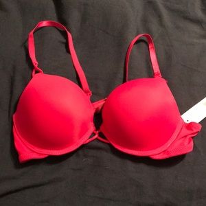Hot pink push up bra